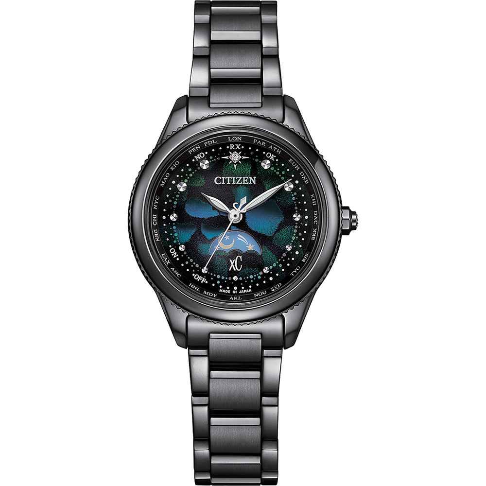 CITIZEN 星辰Hebe田馥甄配戴 100週年限量宇宙幻彩 xC 鈦金屬光動能電波女錶 LAYERS of TIME(EE1008-56E)
