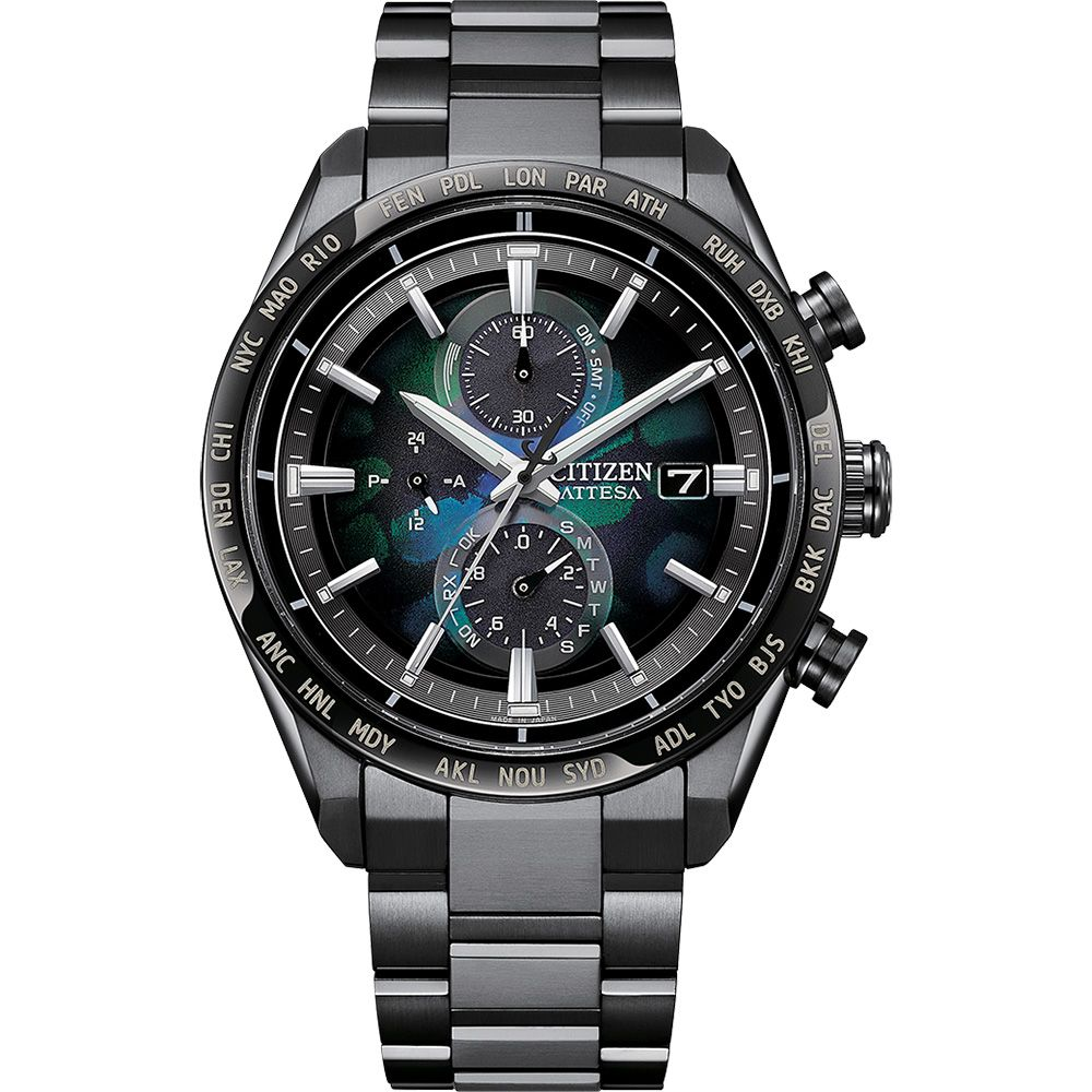 CITIZEN 星辰100週年限量宇宙幻彩 鈦金屬光動能電波手錶 LAYERS of TIME ATTESA(AT8286-65E)