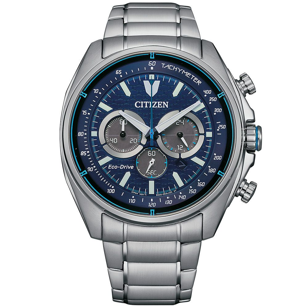 CITIZEN 星辰疾速奔馳光動能計時手錶-藍 CA4560-81L