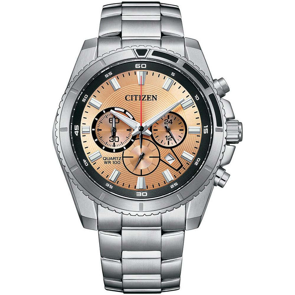 CITIZEN 星辰Chronograph 紳男計時手錶-銅色面/44mm AN8200-50X