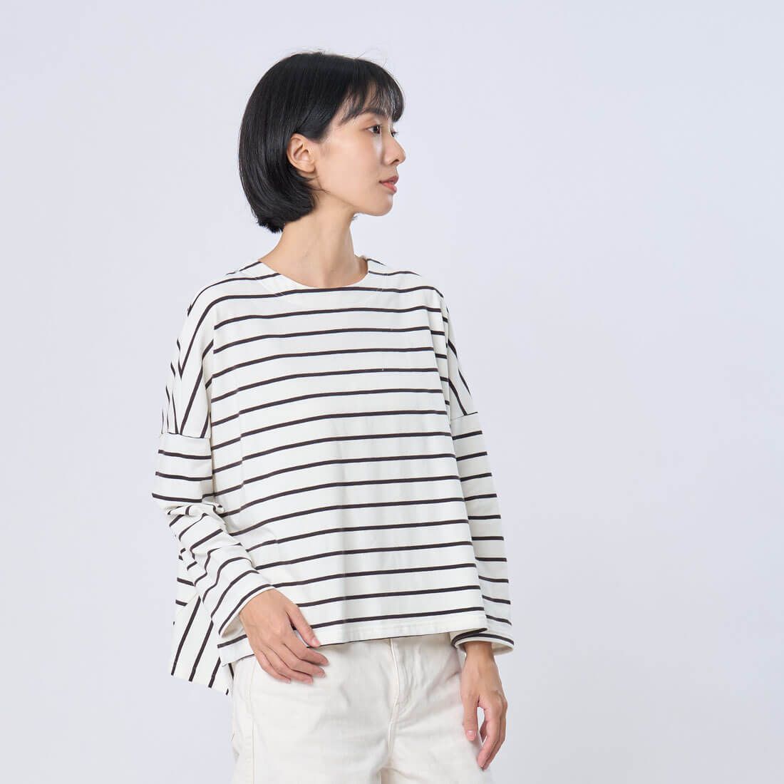 好我 so that's me Audrey簡約寬鬆條紋T恤上衣 Free Size
