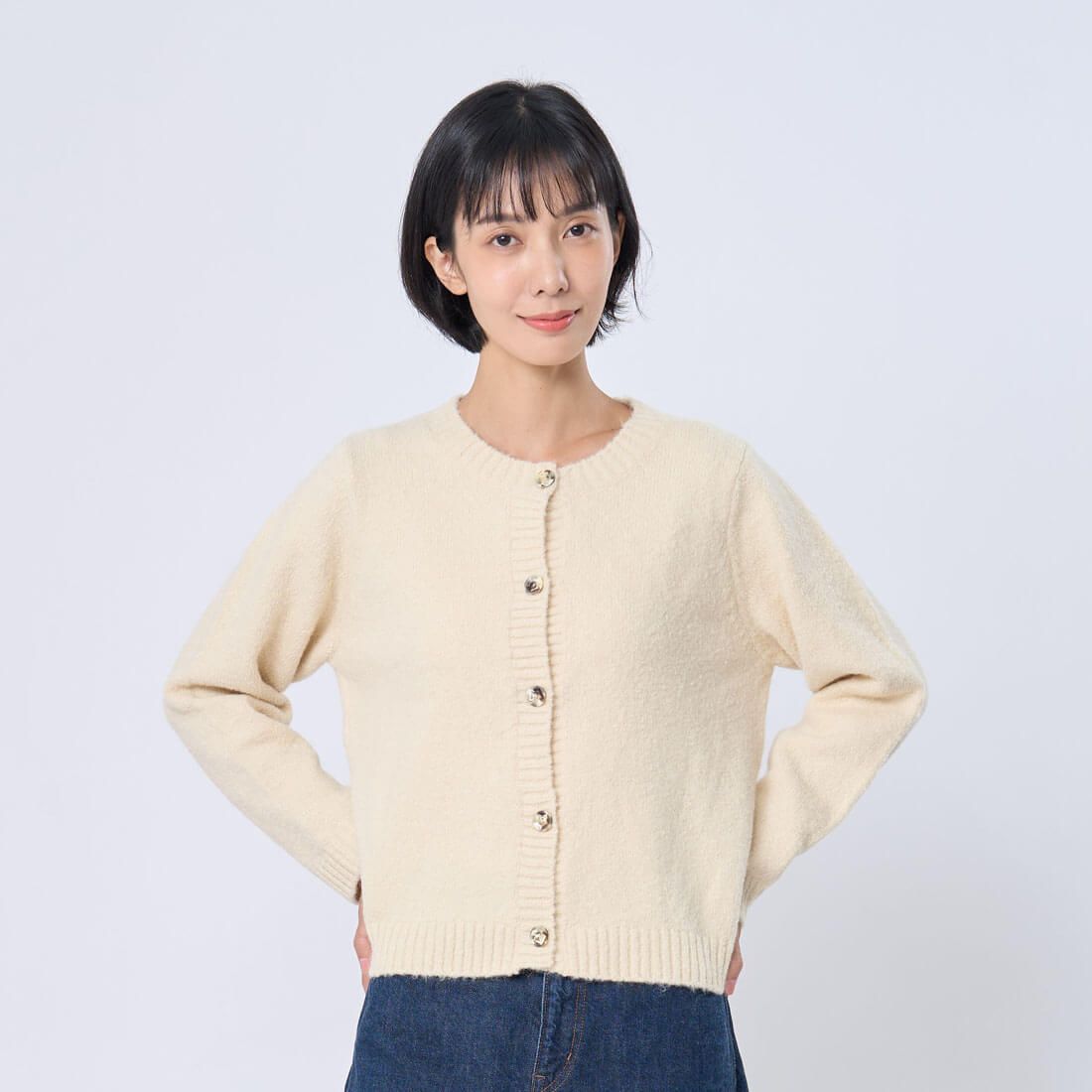 好我 so that's me Lucia開襟圓領鈕扣針織外套/ 麥白 FREE SIZE