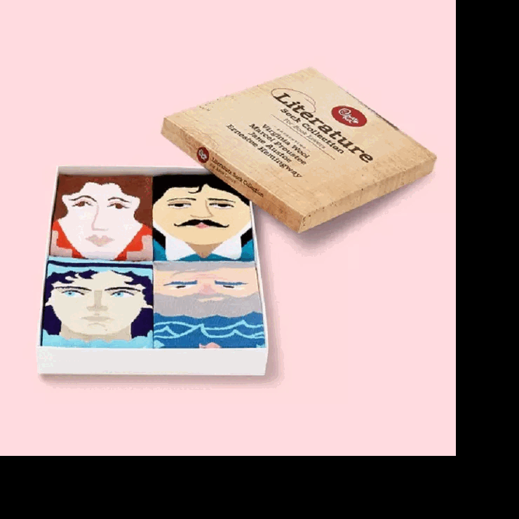 英國 Chattyfeet 中筒襪禮盒四入組/ 23.5-26.5cm/ Great for Book Lovers Literature Sock Set