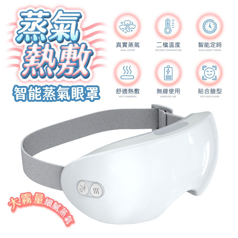【FJ】智能兩段溫度蒸氣熱敷眼罩KM5(USB充電式)