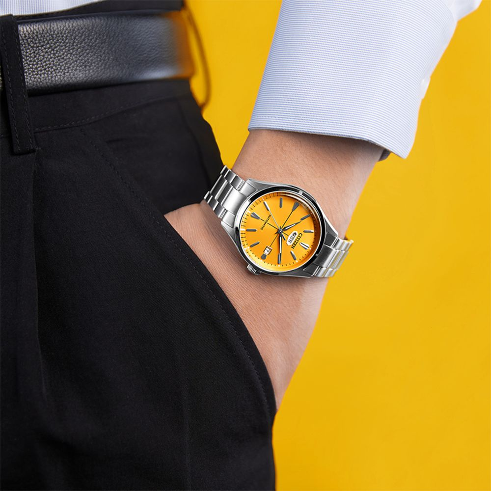 CITIZEN 星辰朝日C7機械錶-黃 NH8391-51Z