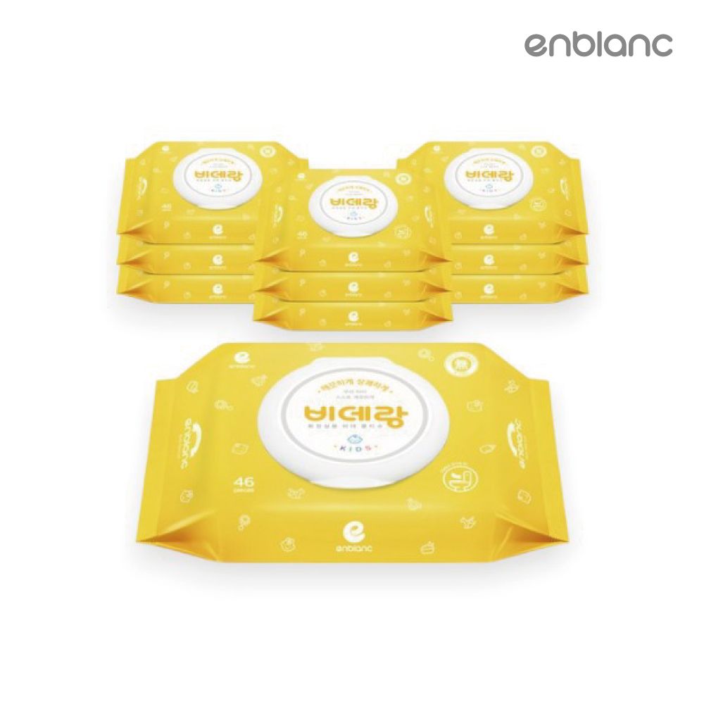 enblanc有蓋濕式衛生紙/ 兒童學習專用/ 46抽/ 10包