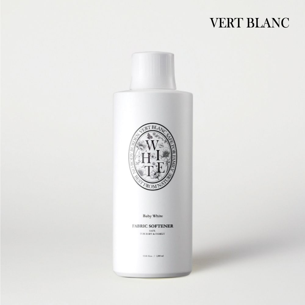 3倍高濃度潔淨➤VERTBLANC寶寶天然衣物柔軟精/ 白色純淨/ 1000ml
