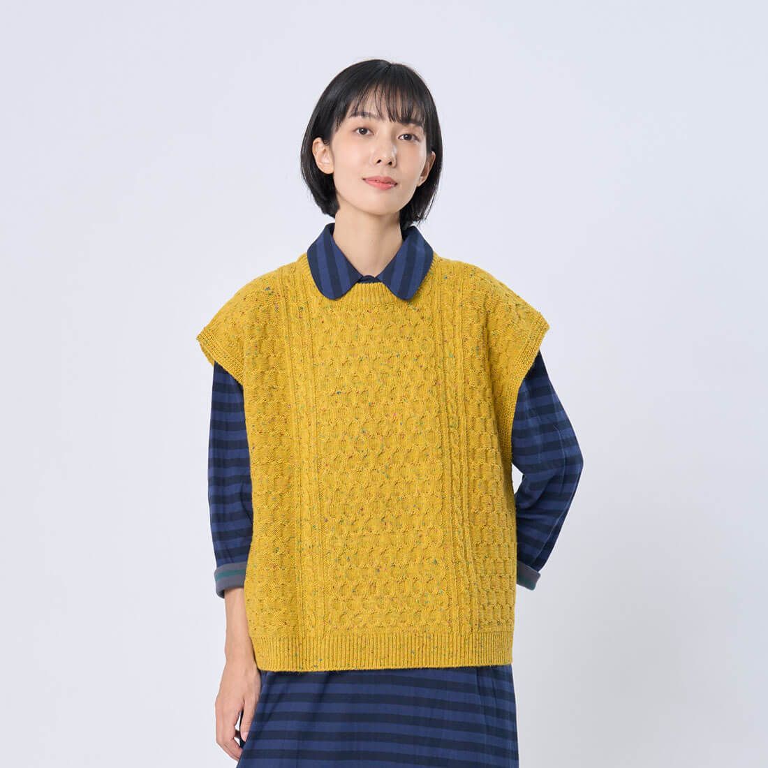 好我 so that's me Kate圓領麻花彩點針織背心/ 蒲公英黃 FREE SIZE