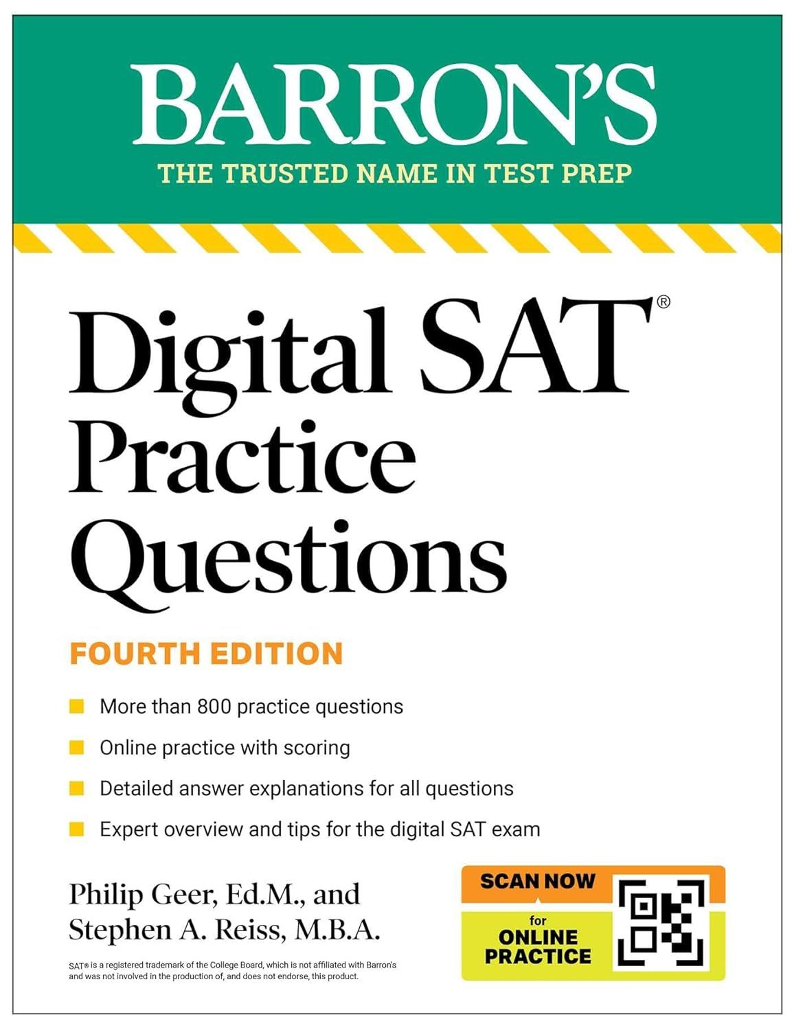 Digital SAT Practice Questions: More than 800 Questions for Digital SAT Prep 2026+Tips (4Ed./+Online Practice)