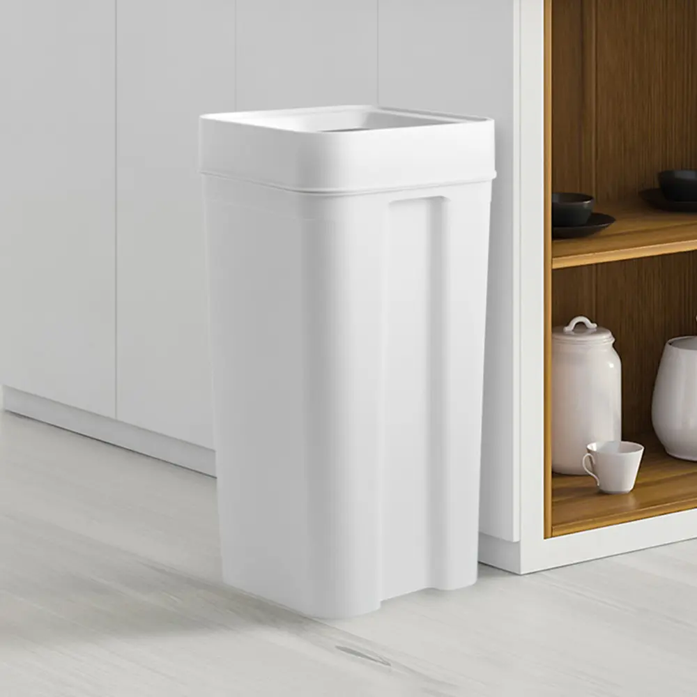 日本like-it 日製落地型開放式垃圾桶-45L/ 白