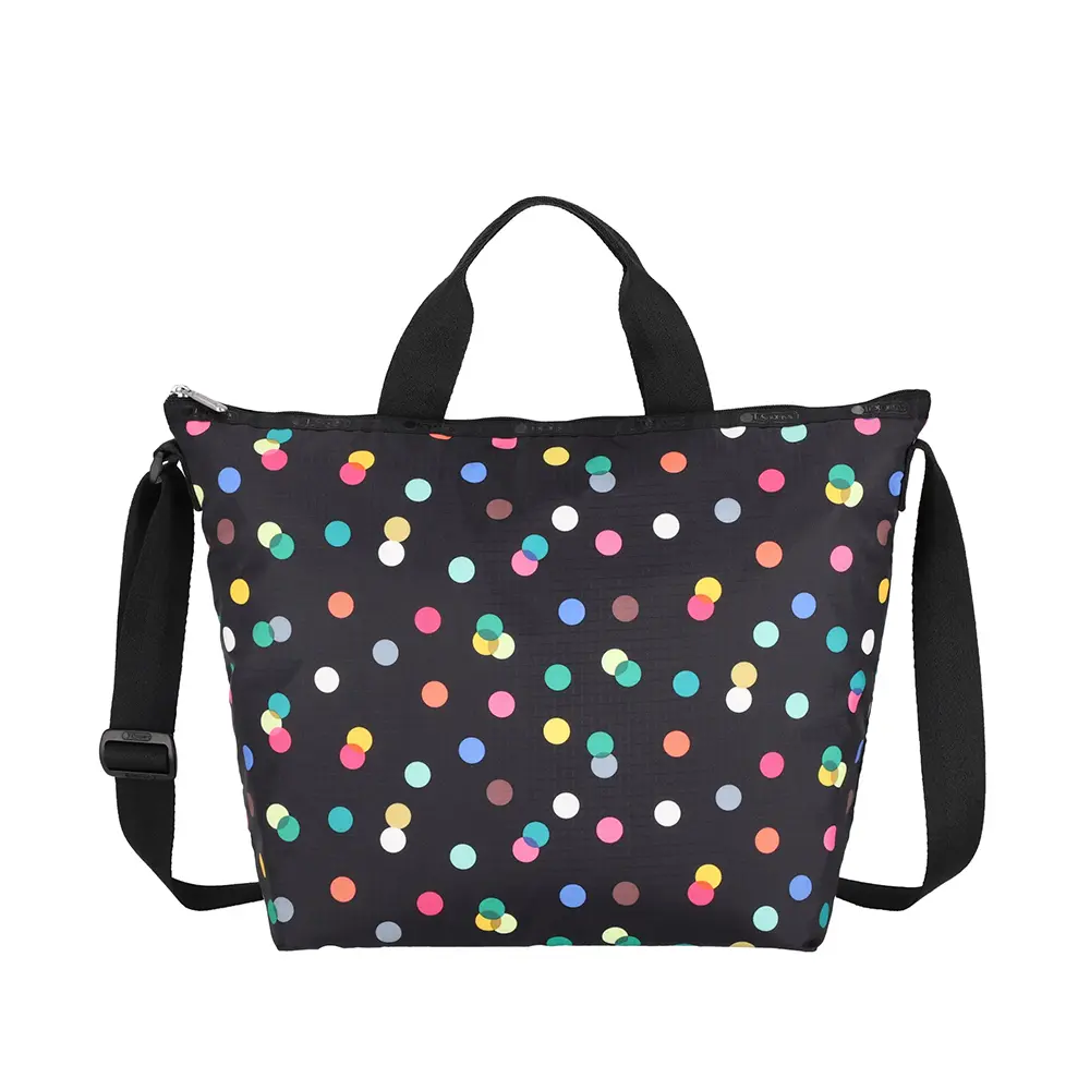LeSportsac Deluxe Easy Carry Tote 手提肩背兩用托特包/ 圓點漂浮氣球 黑色
