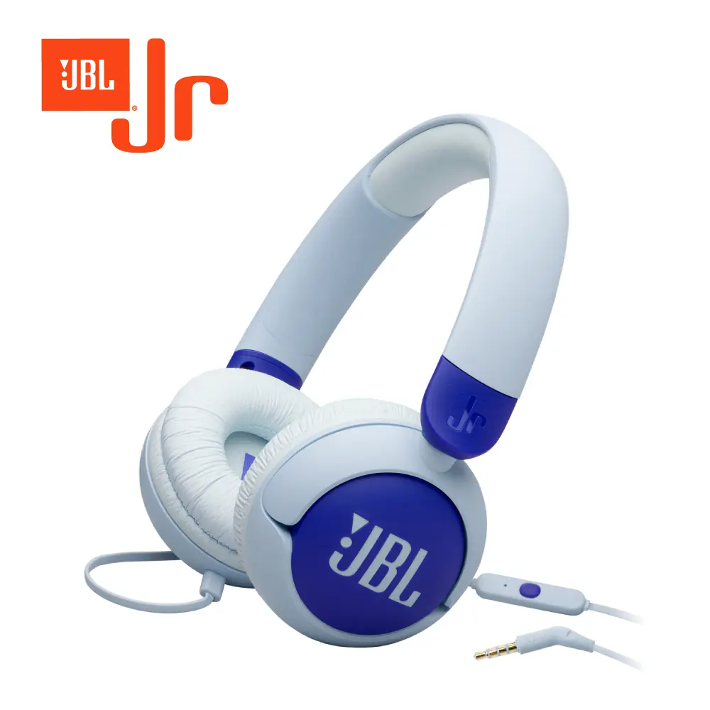 線上課程互動➤JBL Junior 320兒童有線耳罩耳機/ 藍