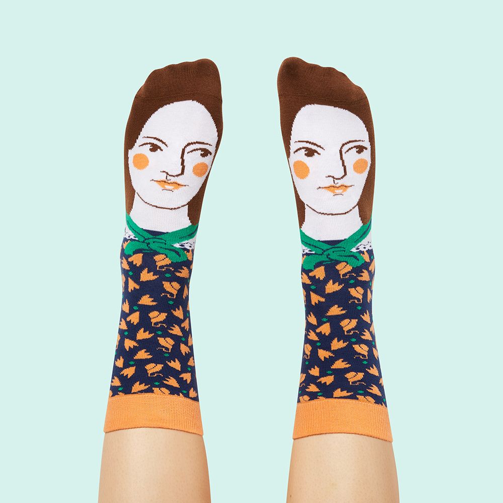 英國 Chattyfeet 中筒襪/ 23.5-26.5cm/ Charlotte Brontoë