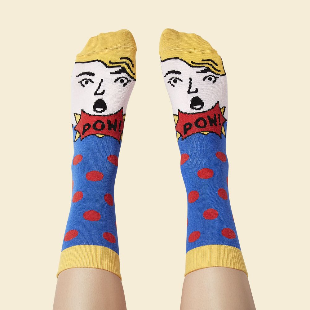 英國 Chattyfeet 中筒襪/ 23.5-26.5cm/ Roy Lichtenstoe