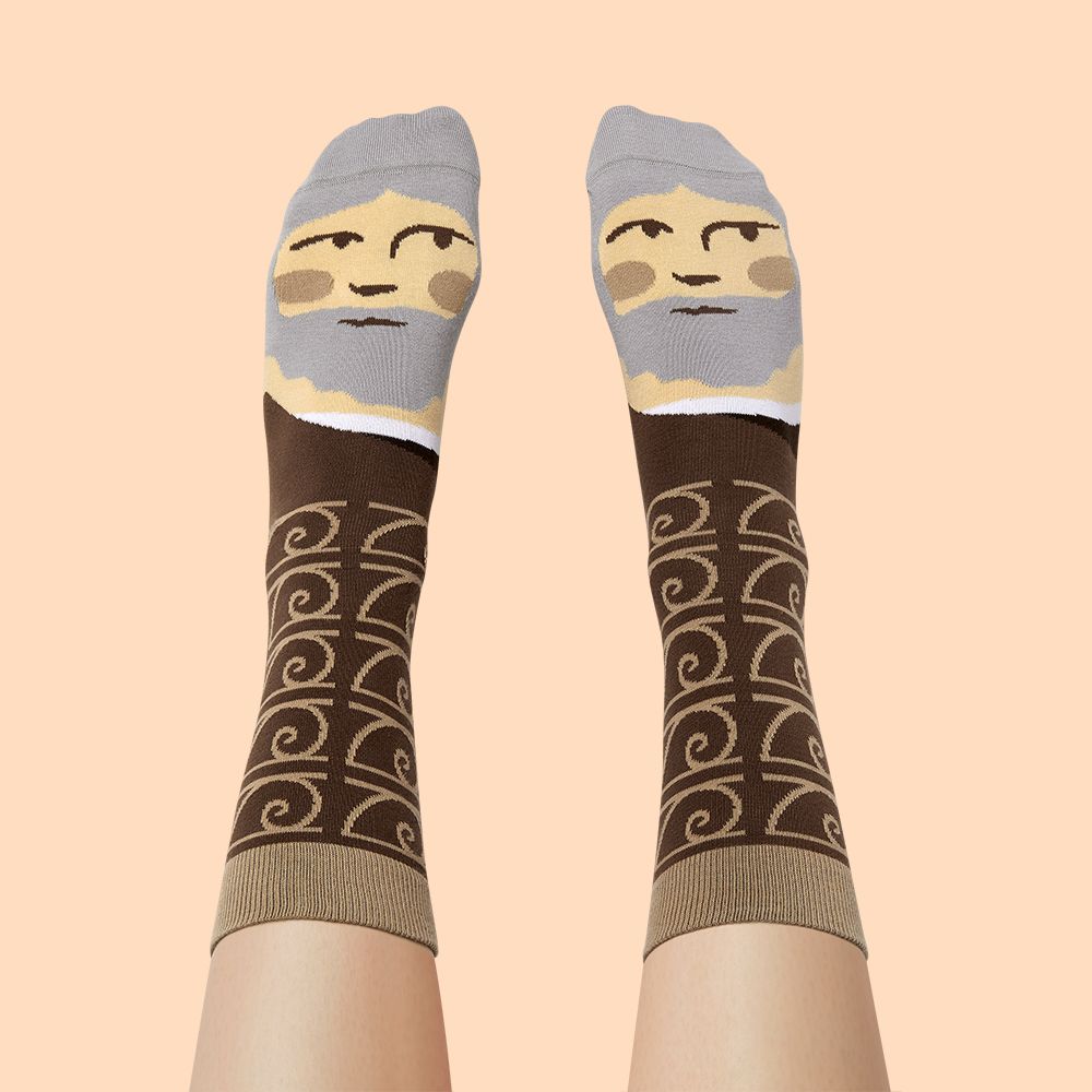 英國 Chattyfeet 中筒襪/ 23.5-26.5cm/ Leonardo Toe Vinci
