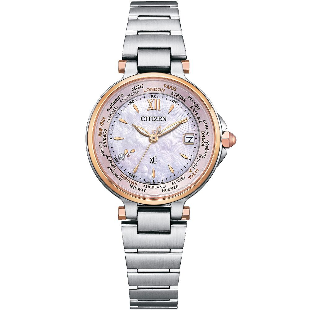 CITIZEN 星辰XC 心蕊 光動能電波萬年曆女錶/ EC1011-62W