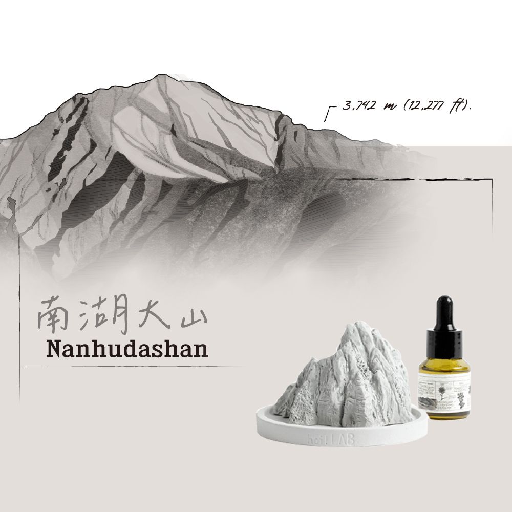 【hoi!LAB】台灣百岳組合-水氧機精油15ML*1+造型擴香石(白)*1/ 南湖大山杜鵑