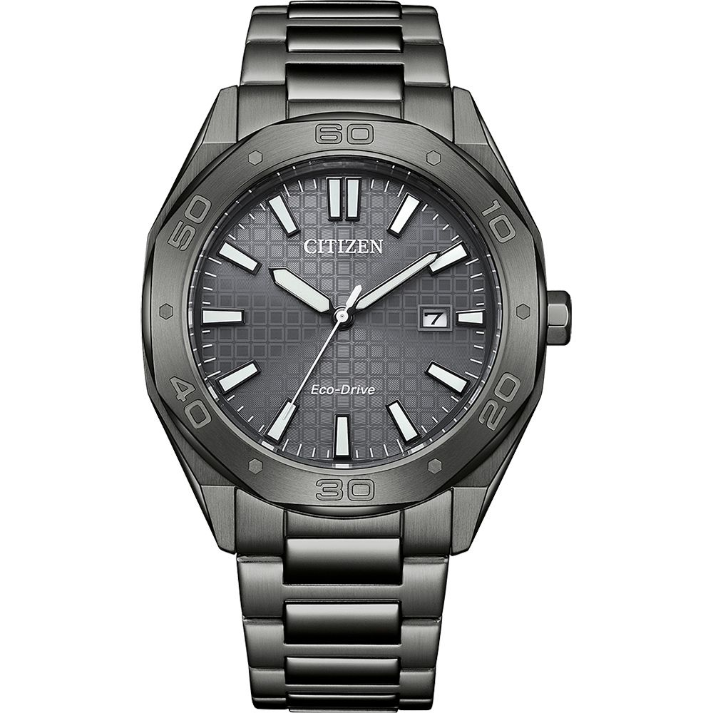 CITIZEN 星辰光動能八角形格紋面手錶/ BM7637-81H