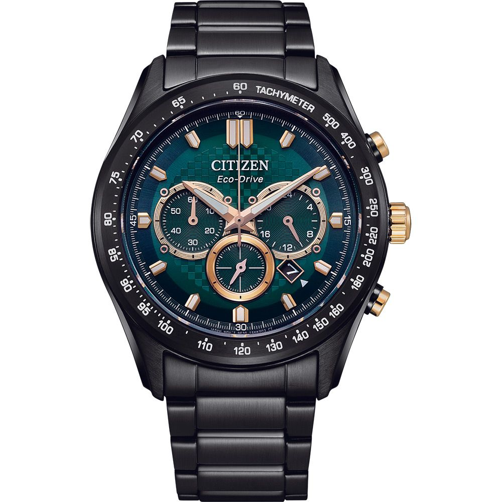 CITIZEN 星辰光動能格紋計時手錶/ CA4536-86X
