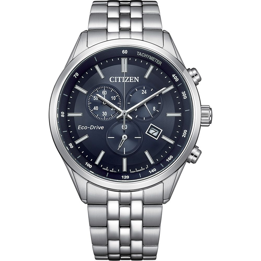 CITIZEN 星辰亞洲限定款 光動能三眼計時手錶 海軍藍-42mm/ AT2570-56L