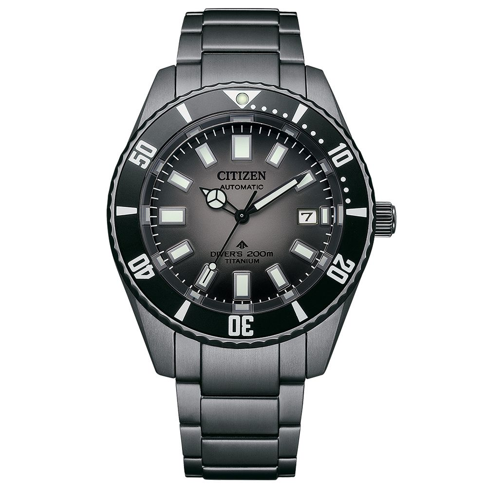 CITIZEN 星辰限量 1977征服潛水機械手錶-鈦-暗黑款/ NB6025-59H