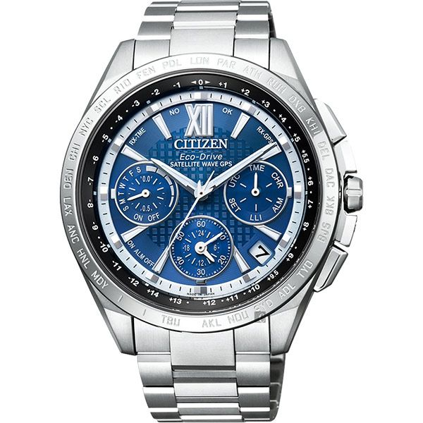 CITIZEN 星辰限量光動能鈦GPS衛星對時手錶-藍x銀43mm/ CC9010-66L