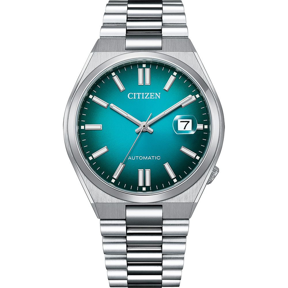 CITIZEN 星辰情人節推薦 漸層湖水綠 青春撞色機械錶 NJ0151-88X