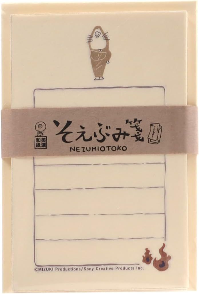 日本紀寺商事x古川紙工 便條式信封信紙組/ 鬼太郎/ 鼠男