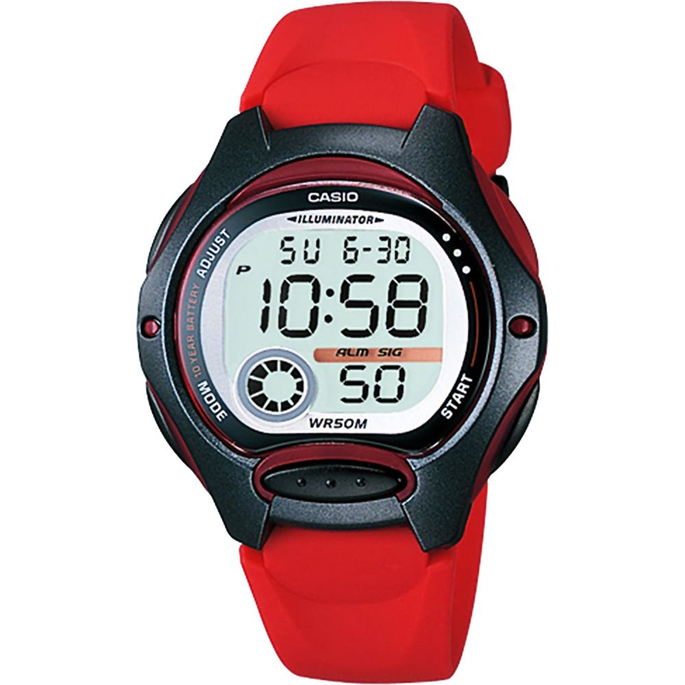 CASIO 卡西歐 10年電力時尚電子錶-紅 LW-200-4AVDF