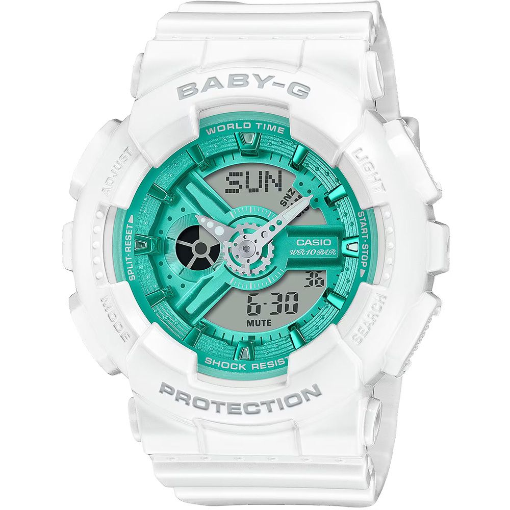 CASIO 卡西歐 BABY-G 金屬色雙顯手錶 BA-110XWS-7A