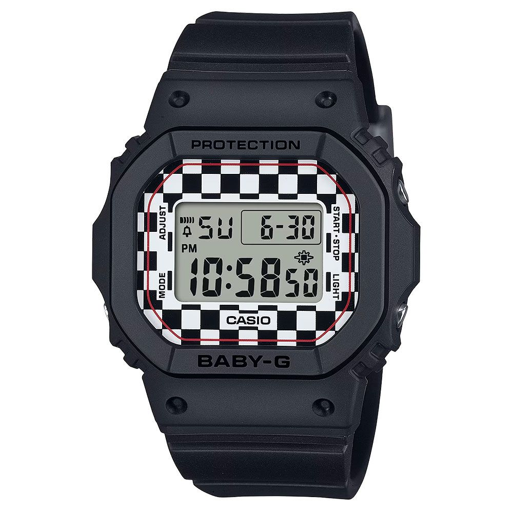 CASIO 卡西歐 BABY-G 格子旗方形女錶 電子錶 BGD-565GS-1