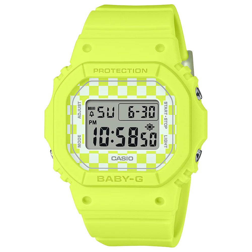 CASIO 卡西歐 BABY-G 格子旗方形女錶 電子錶 BGD-565GS-9