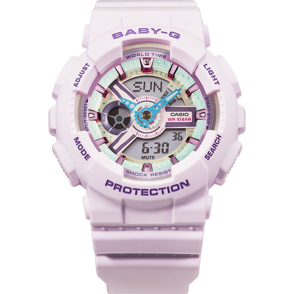 CASIO 卡西歐 BABY-G 粉紫色 柔和色調手錶 BA-110XPM-6A