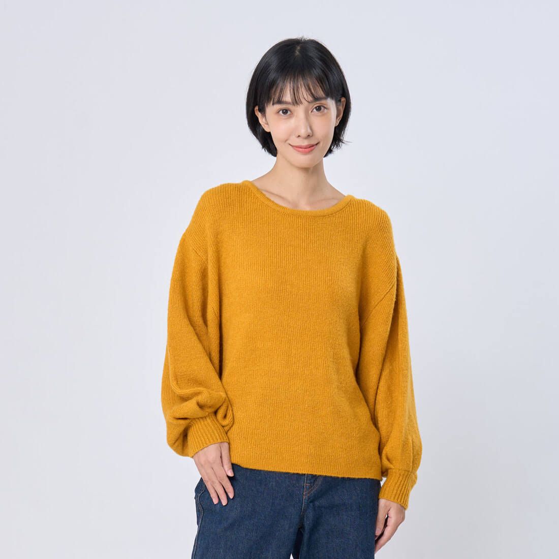 好我 so that's me Ivy大寬袖短版針織衫毛衣/ 向日葵黃 FREE SIZE