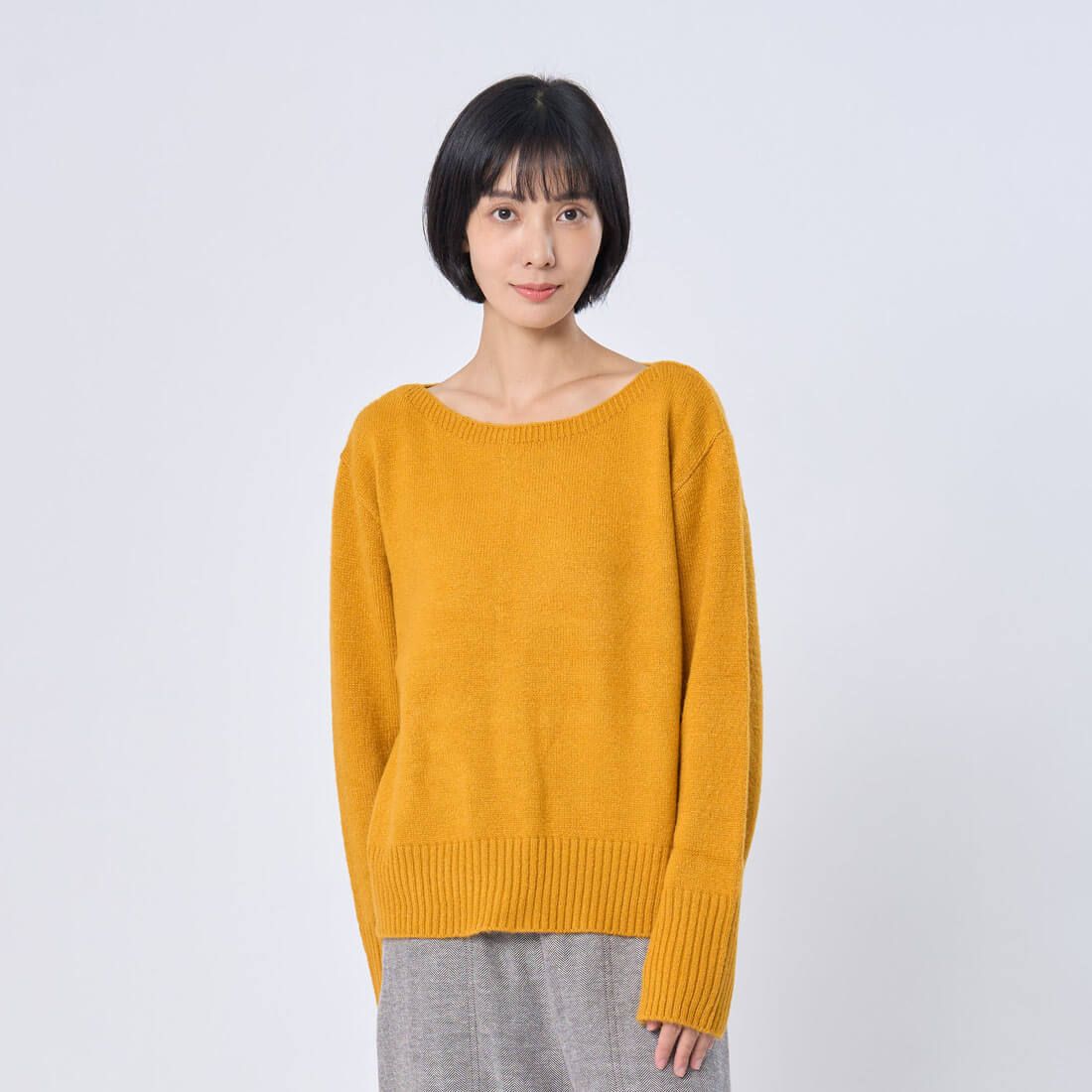 好我 so that's me Hillary船型領平針羅文針織毛衣/ 向日葵黃 FREE SIZE