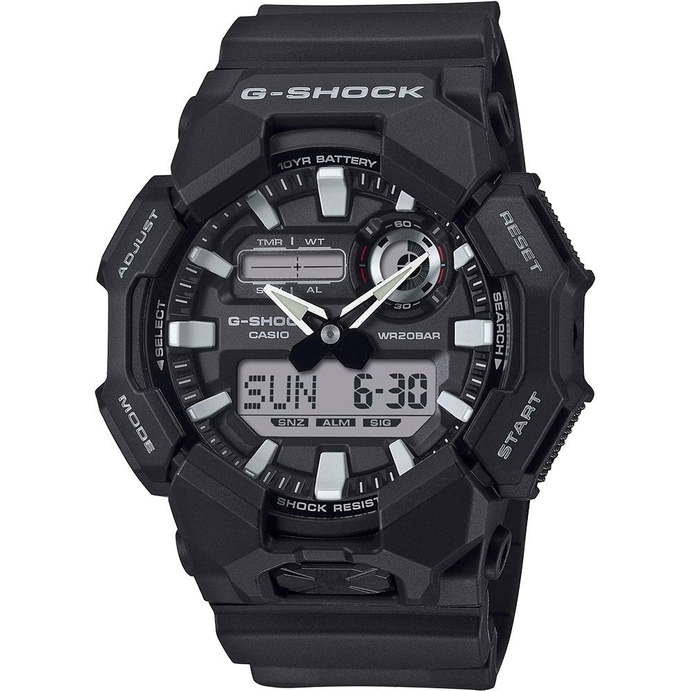 CASIO 卡西歐 G-SHOCK 10年電力雙顯手錶 學生錶 GA-010-1A