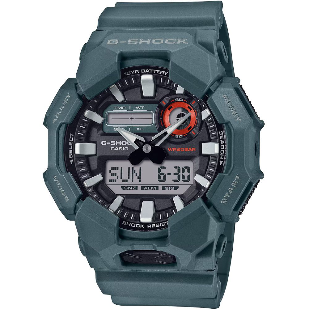CASIO 卡西歐 G-SHOCK 10年電力雙顯手錶 學生錶 GA-010-2A