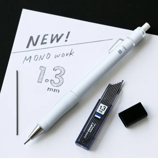 Tombow MONO work 1.3mm自動鉛筆/ 白色