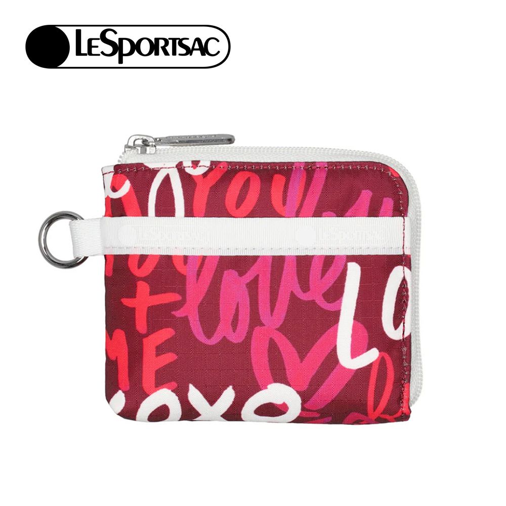 Lesportsac Slim Wallet 極簡輕薄錢包/ 愛心手繪莓果色