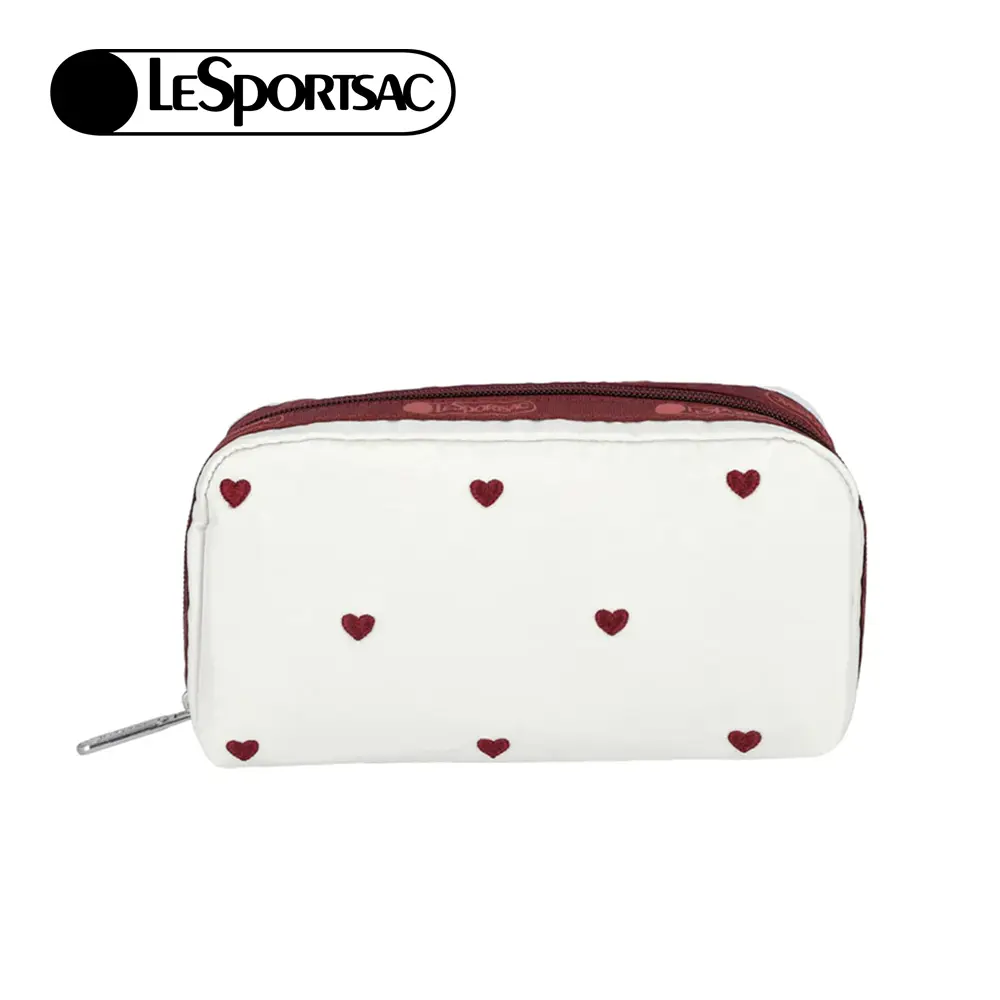Lesportsac Rectangular Cosmetic 長形化妝包/ 莓果心刺繡