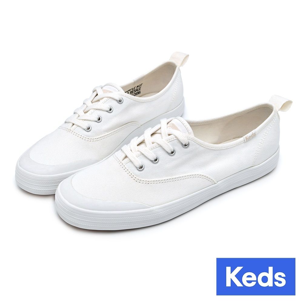 【KEDS】 CHAMIPON 綁帶帆布休閒鞋-白 女款 9233W112227 / US 6.5 (23.5cm)