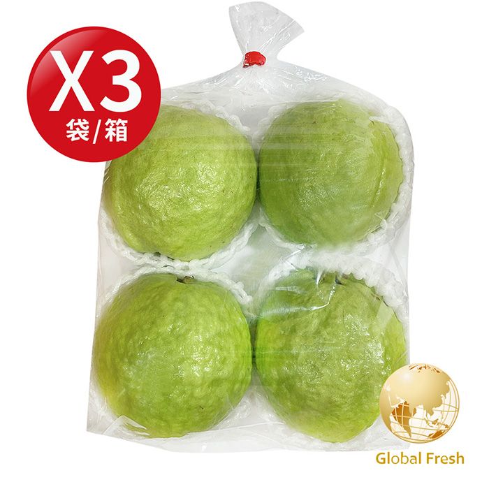 盛花園蔬果 高雄燕巢珍珠芭樂 1.2kgx3袋(國民水果_現採直送)