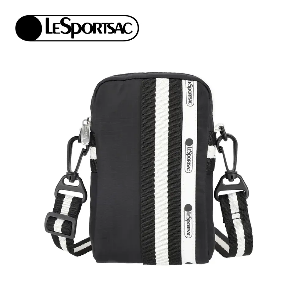 Lesportsac Mini Web Crossbody 隨身小包 手機包/ 滾邊夜幕黑