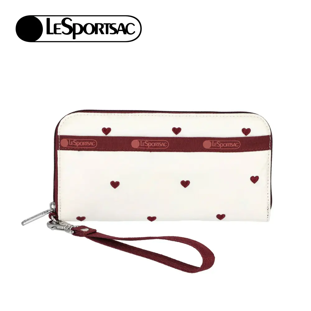 Lesportsac Tech Wallet Wristlet 腕帶錢包手拿包/ 莓果心刺繡