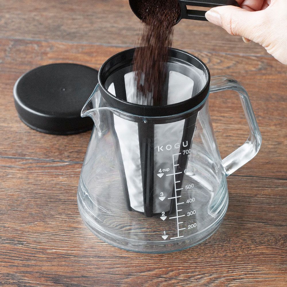 日本下村KOGU 日製Tritan耐熱防摔冷萃咖啡壺-700ml (附過濾器&量匙)
