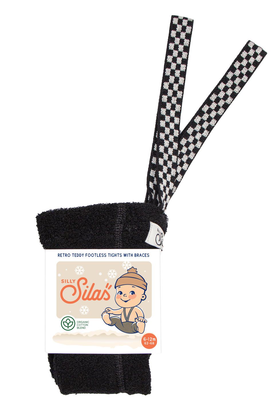 Silly Silas棋盤格拼接泰迪吊帶褲 / Classic Black Checked / 6-12M