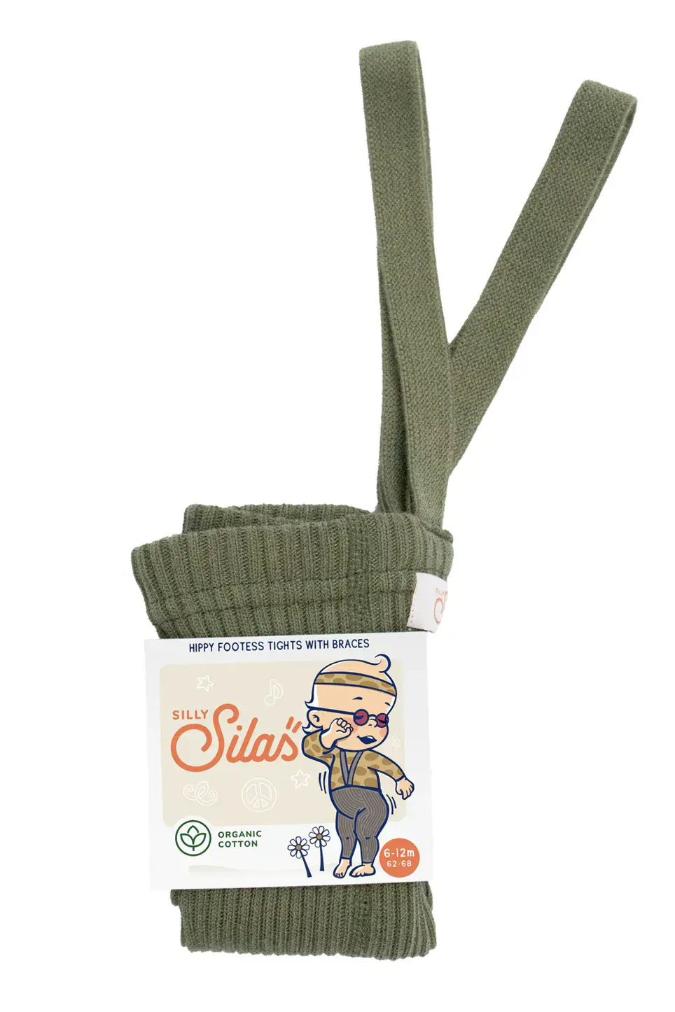 Silly Silas復古嬉皮吊帶褲 / Olive / 6-12M