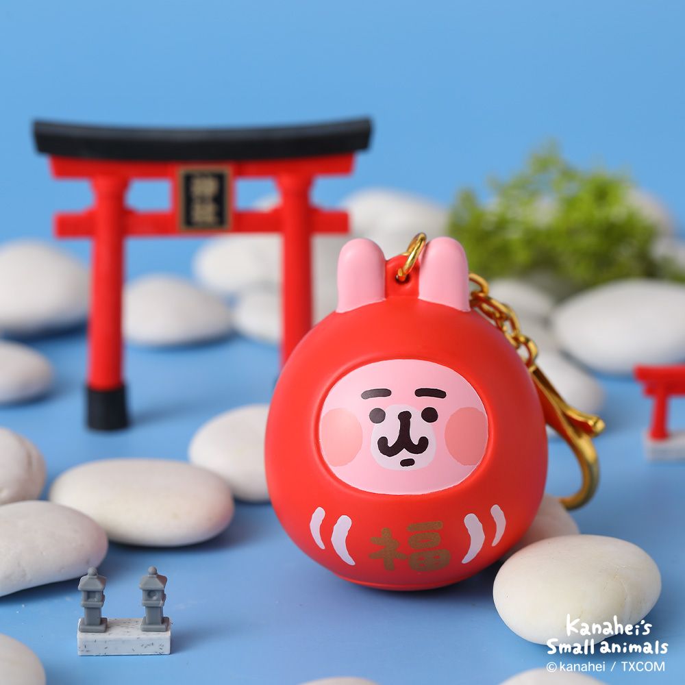 研達YENDAR卡娜赫拉的小動物達摩籤筒吊飾/ 粉紅兔兔