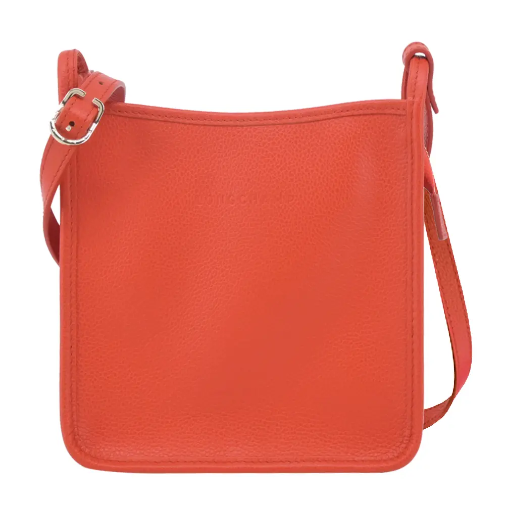 LONGCHAMP LE FOULONNÉ系列牛皮直式斜背包(小/紅椒)/平行輸入