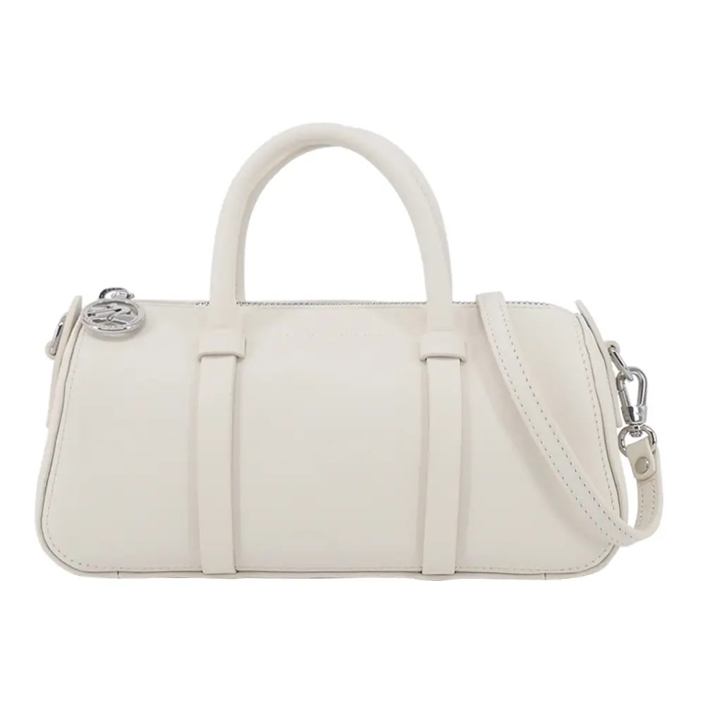 LONGCHAMP DAYLONG系列小牛皮手提/斜背兩用保齡球包(小/亞麻)/平行輸入